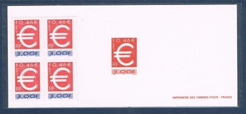 Gravure comprenant 1 bloc 4 timbres Euro N°3214 L'Euro 1999