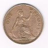 Pièce Royaume - Uni 1 on penny 1964 bronze, type Elizabeth II. Descriptif: Portait Elisabeth II. DEI. Gratia. Regina. état T.T.B.+  bel platine.
