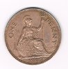 Pièce Royaume - Uni 1 on penny 1965 bronze, type Elizabeth II. Descriptif: Portait Elisabeth II. DEI. Gratia. Regina. état T.T.B.+  bel platine.