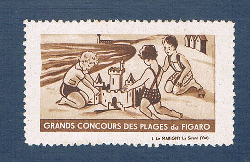 Vignette grands concours des plages du Figaro neuf très rare