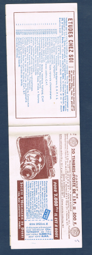 Carnet de 20 timbres type Muller - 15 fr . rouge. Réf 1011-C3  série: S.2.56. Descriptif:  Carnet 20 timbre dentelés type Muller avec bande publicitaire. Excel. Bic - Clic. Jamais de taches.