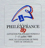 Vignette autocollan philexfranc- 17 juillet 1989. Parc des exposition de Paris porte de Versailles.