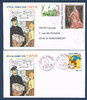 Enveloppes 1er jour Tintin Fête du timbre 2000 Bonjour Monsieur Tintin