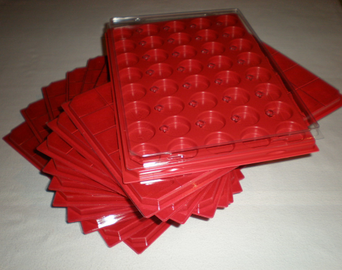 Lot 13 plateaux rigides rouge avec couvercle Spéciale promotion