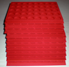 Lot 10 plateaux feutrine rouge 40 cases rondes modèle haut