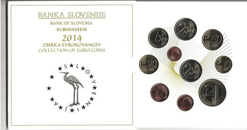 Slovénie 2014 comprenant 10 pièce dont la 3Euro Janez Puhar