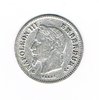 Pièce de monnaie Française 20 centimes argent. Napoléon III tête laurée, grand module émis en 1867 A. Descriptif. Tête laurée de Napoléon III à gauche.