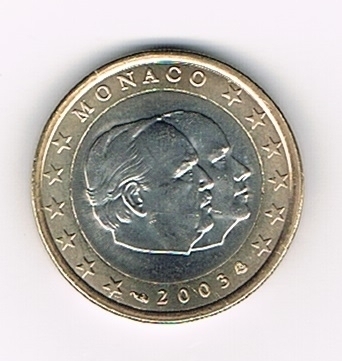 Monaco pièce 1 €uro portrait Rainier III et du Prince Albert II
