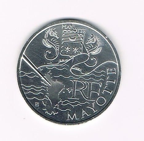 Pièce 10 Euros 2010 drapeau de Mayotte