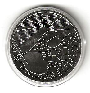Pièce 10 Euros argent 2010 Drapeau région de la Réunion