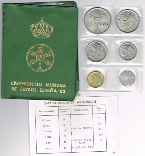 Monnaies Espagne 1982 Coupe du Monde de Football