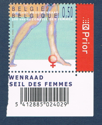Timbre de Belgique émis en 2005. Commémorant le centenaire du Conseil des Femmes. Réf Yvert & Tellier N° 3333 neuf** gomme d'origine intacte.