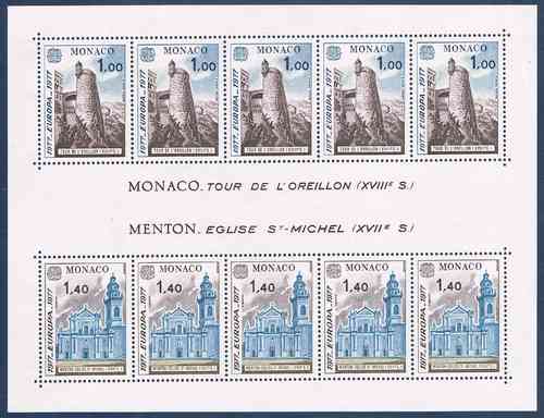 Monaco bloc feuillet N° 13 comprenant 10 timbres Europa à petit prix.