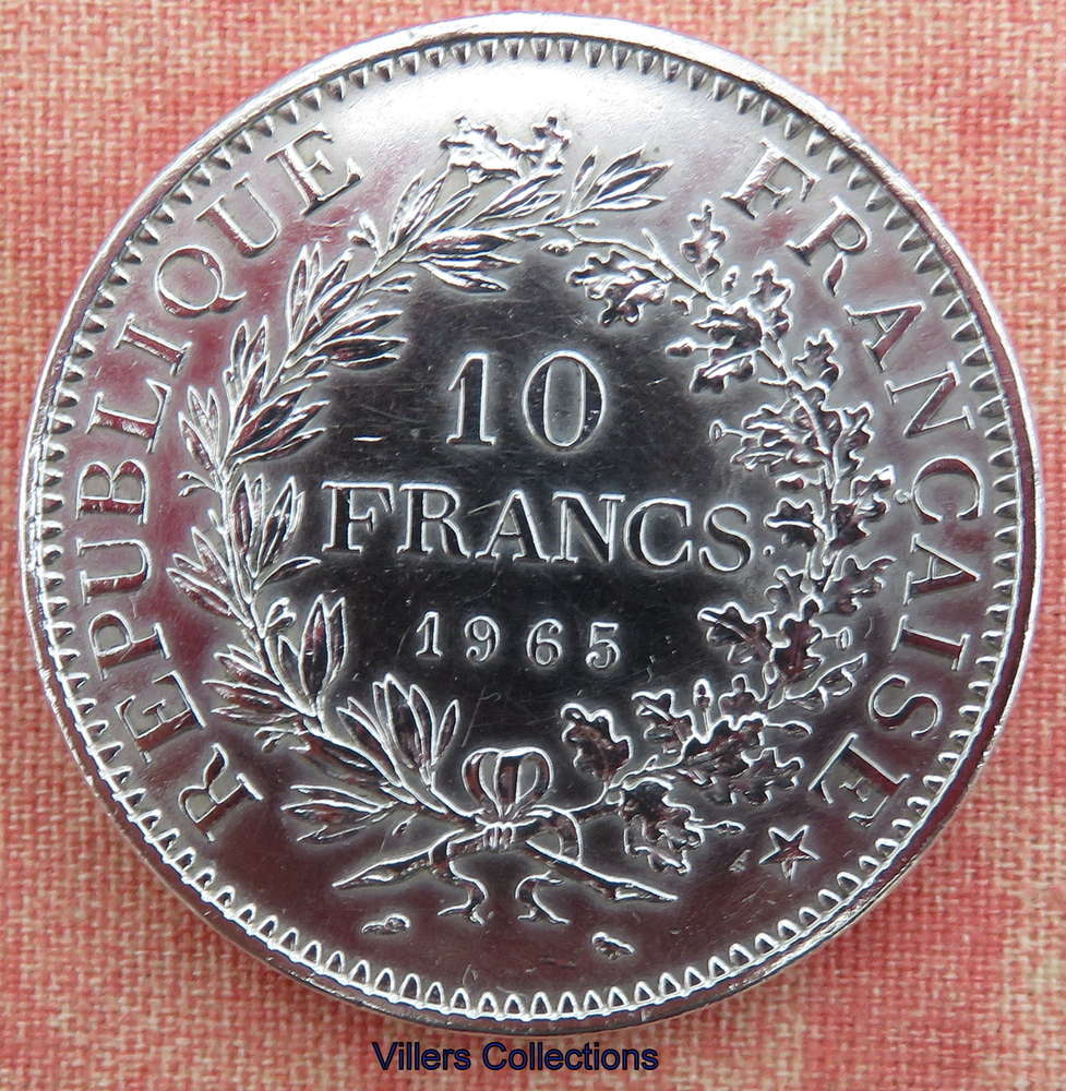 Pièce Française 10 Francs argent Hercule 1965 VILLERS COLLECTIONS