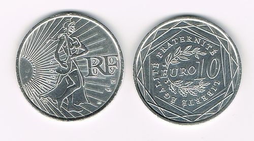 Pièce 10€ argent la Semeuse en marche 2009