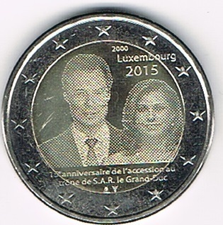 Pièce 2 Euro commémorative Luxembourg 2015 DUC HENRI
