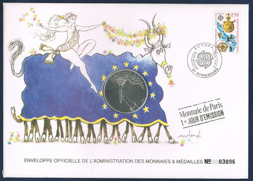 Enveloppe numismatique avec médaille Europa