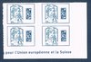 Bloc 4 timbres bleu autocollants Marianne