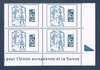 Bloc 4 timbres gommés bleu Marianne