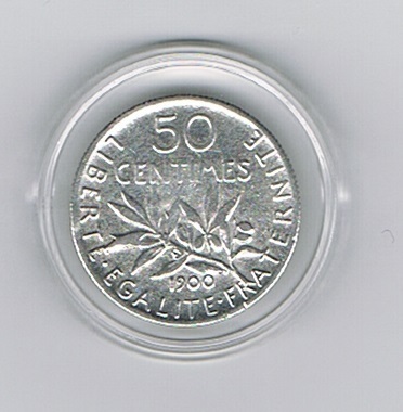 Pièce argent 50 cent  Semeuse 1900