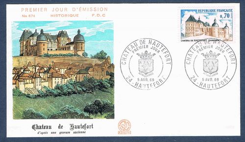 Enveloppe Château de Hautefort chef-lieu de la Dordogne