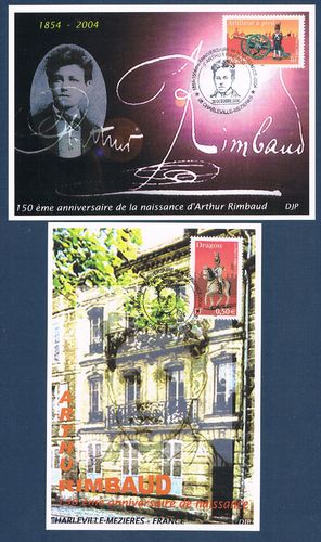 Cartes postales naissance d'Arthur Rimbaud.