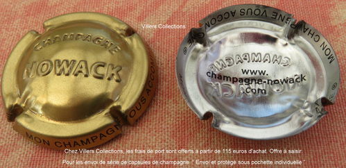 Capsule champagne rare Nowack estampée or Référencée N°51