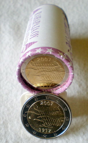 2€ Finlande 2007 en rouleau Indépendance