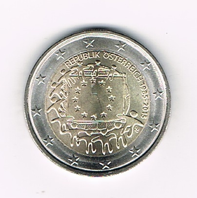 Pièce 2€ Autriche 2015 du drapeau Européen