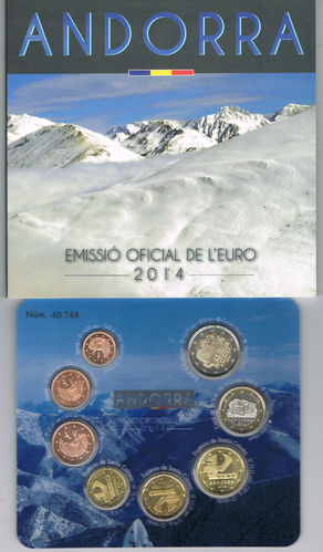 Andorre 2014 coffret BU comprenant 8 pièces 1cent à 2€uro