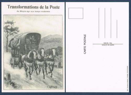 Carte postale transformations de la poste