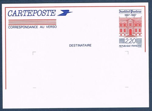 Entier postal 1987 Centenaire Institut pasteur N°2496-CPI