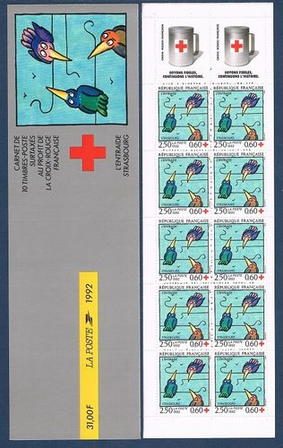 France 1992 carnet timbres Croix Rouge N°2041 L'entraide