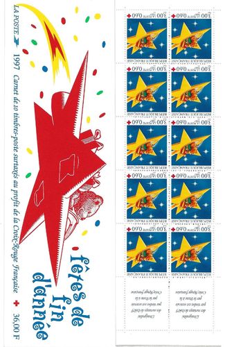 France 1997 carnet Croix Rouge 10 timbres Ourson en peluche