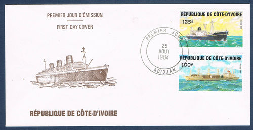 Enveloppe Bateau First Day Cover République Côte D'Ivoire