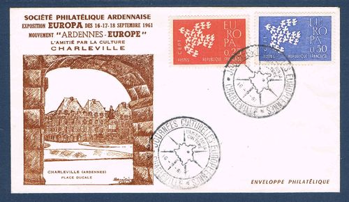 Enveloppe Europa mouvement Ardennes 1961