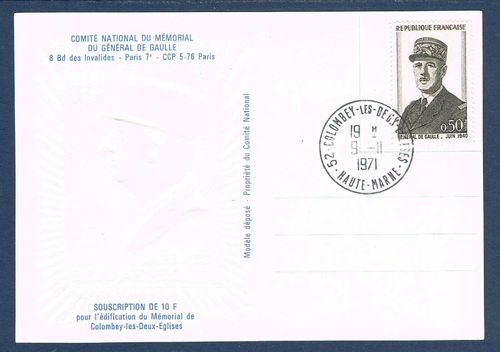 France général de Gaulle timbre en OR