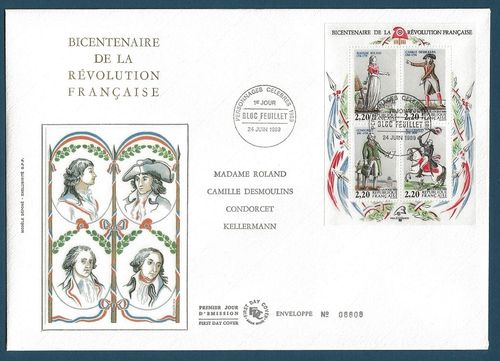 Enveloppe personnages célèbres Révolution Française