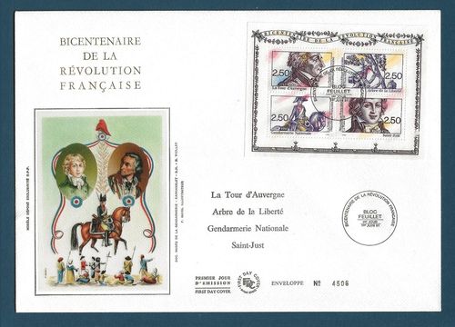 Enveloppe 1991 Bicentenaire la révolution Française La Tour d'Auvergne