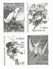 Epreuve France des 4 timbres Oiseaux Pigeons à queue rayée