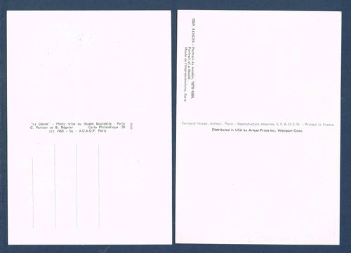 Cartes postales la danse-modèle 1968