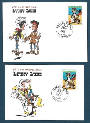 Fête du timbre Lucky Luke Raucourt et Flaba