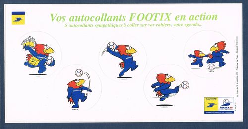 Vignettes autocollantes FOOTIX en action France 98