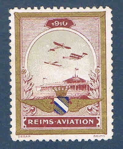 Vignette Reims aviation1910 neuve très rare