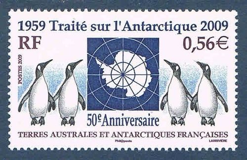 TAAF Timbre-poste Traité sur l'Antarctique