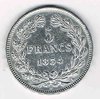 Pièce 5 argent 1834K Louis Philippe Roi Fr