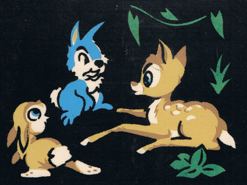Carte postale splendide Bambi et ses amis 1959 Walt Disney