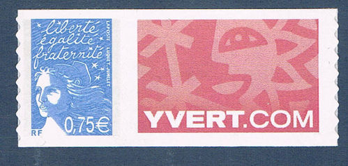 Timbre autoadhésif N°3729B logo Yvert .Com