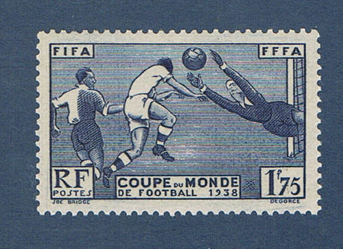 Timbre France 1938 3ème Coupe mondiale de football à Paris