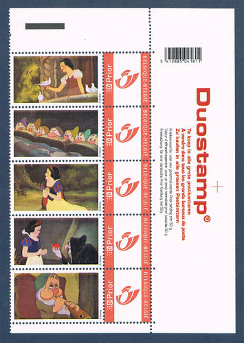 Timbre Belgique BD Duostamp Neige Blanche